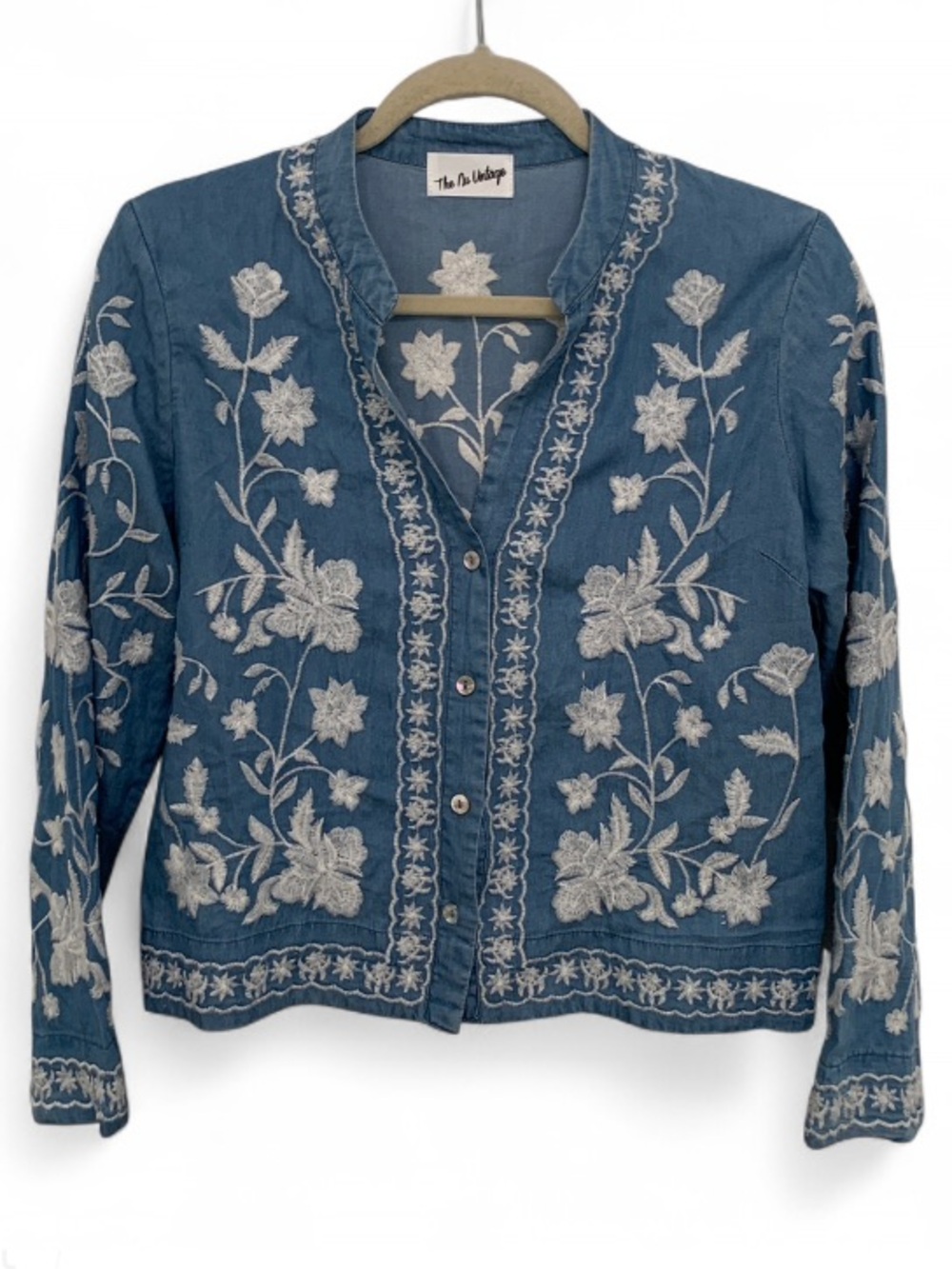 The Nu Vintage Blue Embroidered Long Sleeve Button-Down Shirt